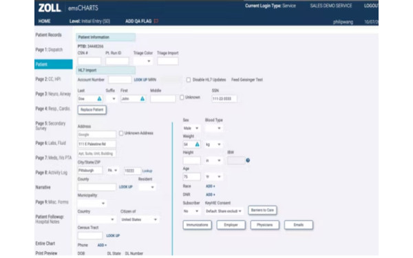 ZOLL's emsCHARTS Software: Features, Reviews, Pricing & Demo